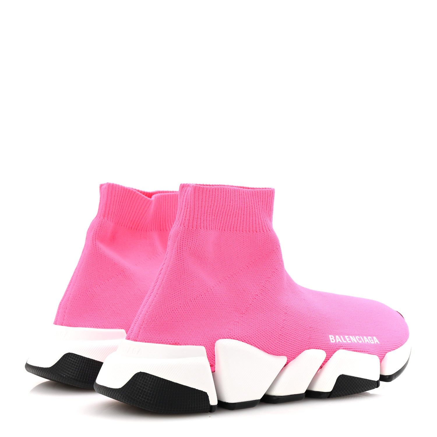 Balenciaga Neoprene Knit Womens Speed Sneakers 38 Pink White 5 of 9