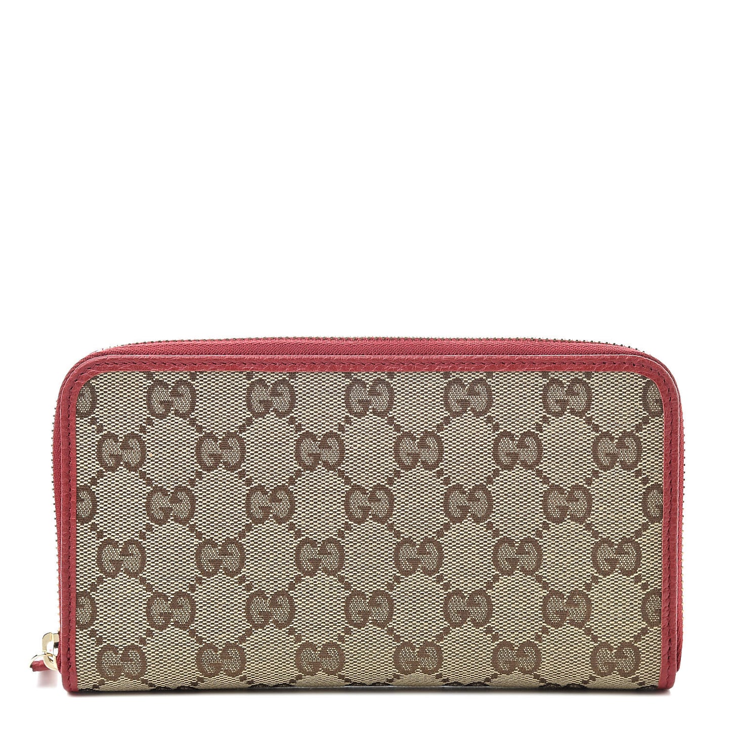 Monogram Dollar Calfskin Zip Around Wallet Beige Ebony Rosso