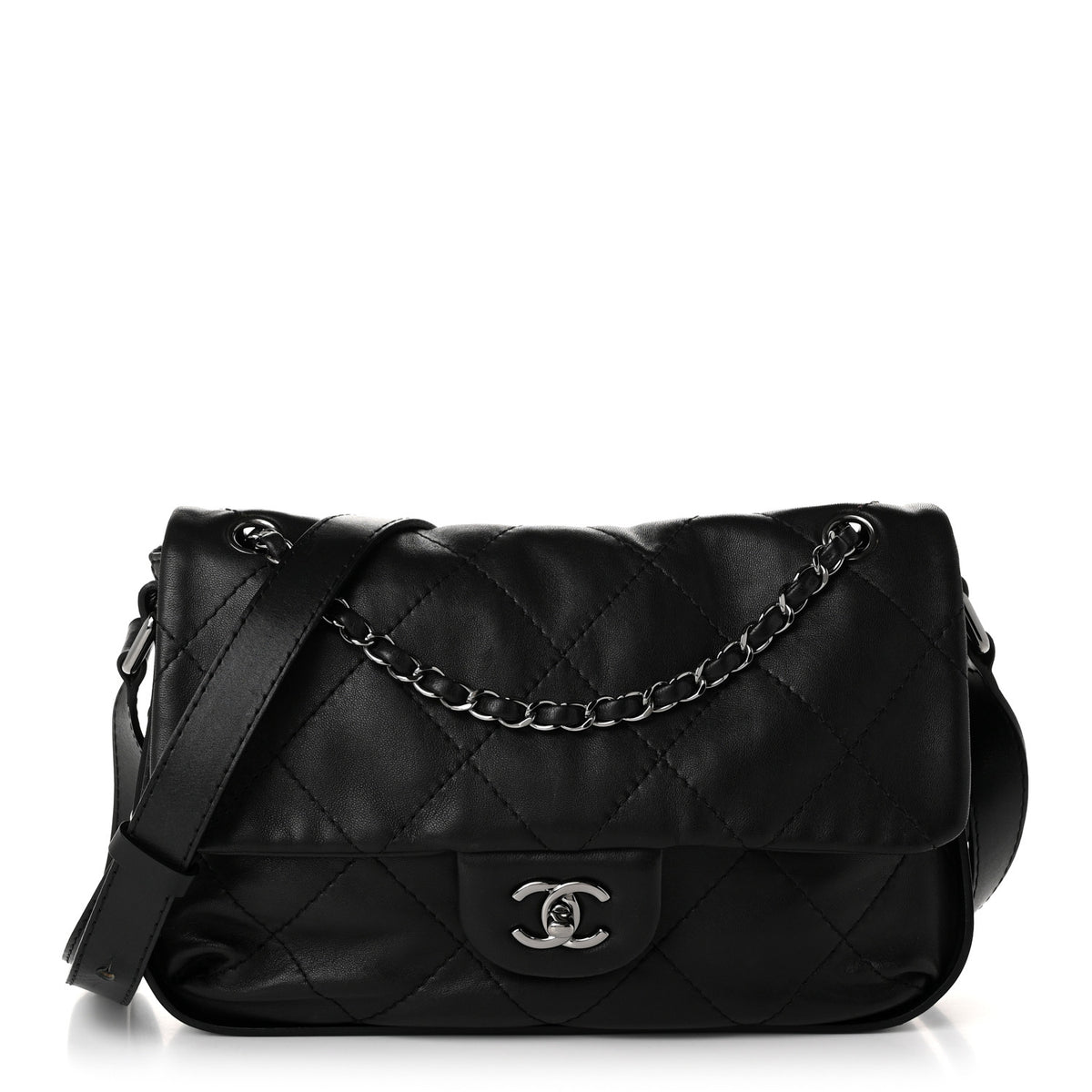 Chanel Calfskin Country Chic Cross Body Flap Black 1 of 10
