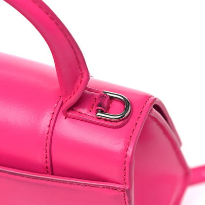 Balenciaga Shiny Box Calfskin Tonal B Hourglass Top Handle Bag XS Fuchsia 15 of 18