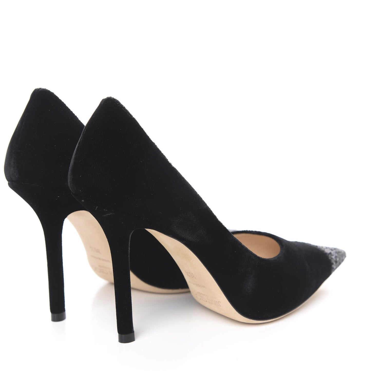 Velvet Glitter Love 100 Pumps 36.5 Black