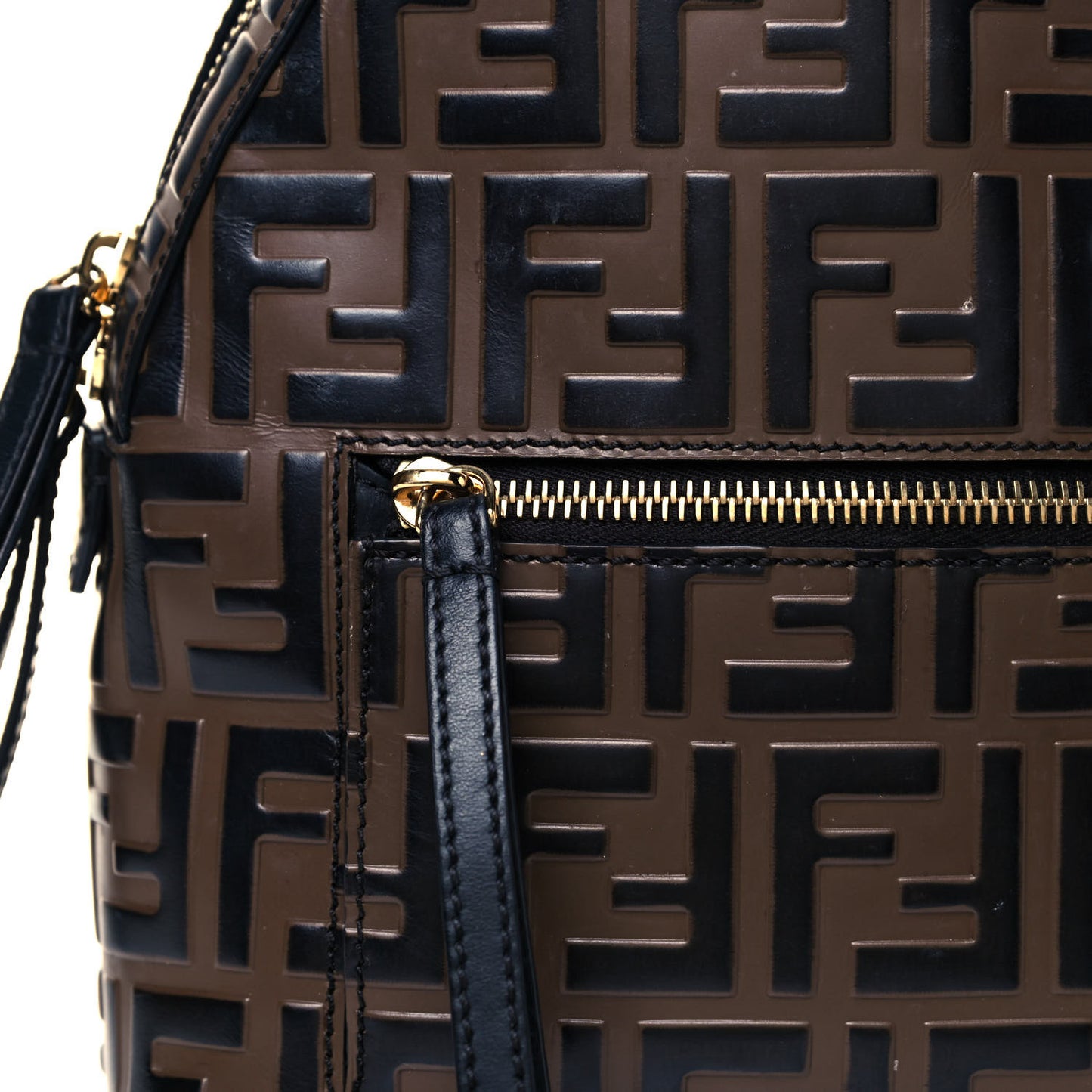 Vitello Bi-Color FF 1974 Embossed Mini Backpack Maya Black