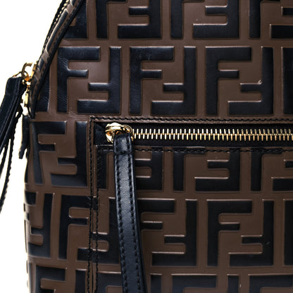 Fendi Vitello Bi-Color FF 1974 Embossed Mini Backpack Maya Black 7 of 12