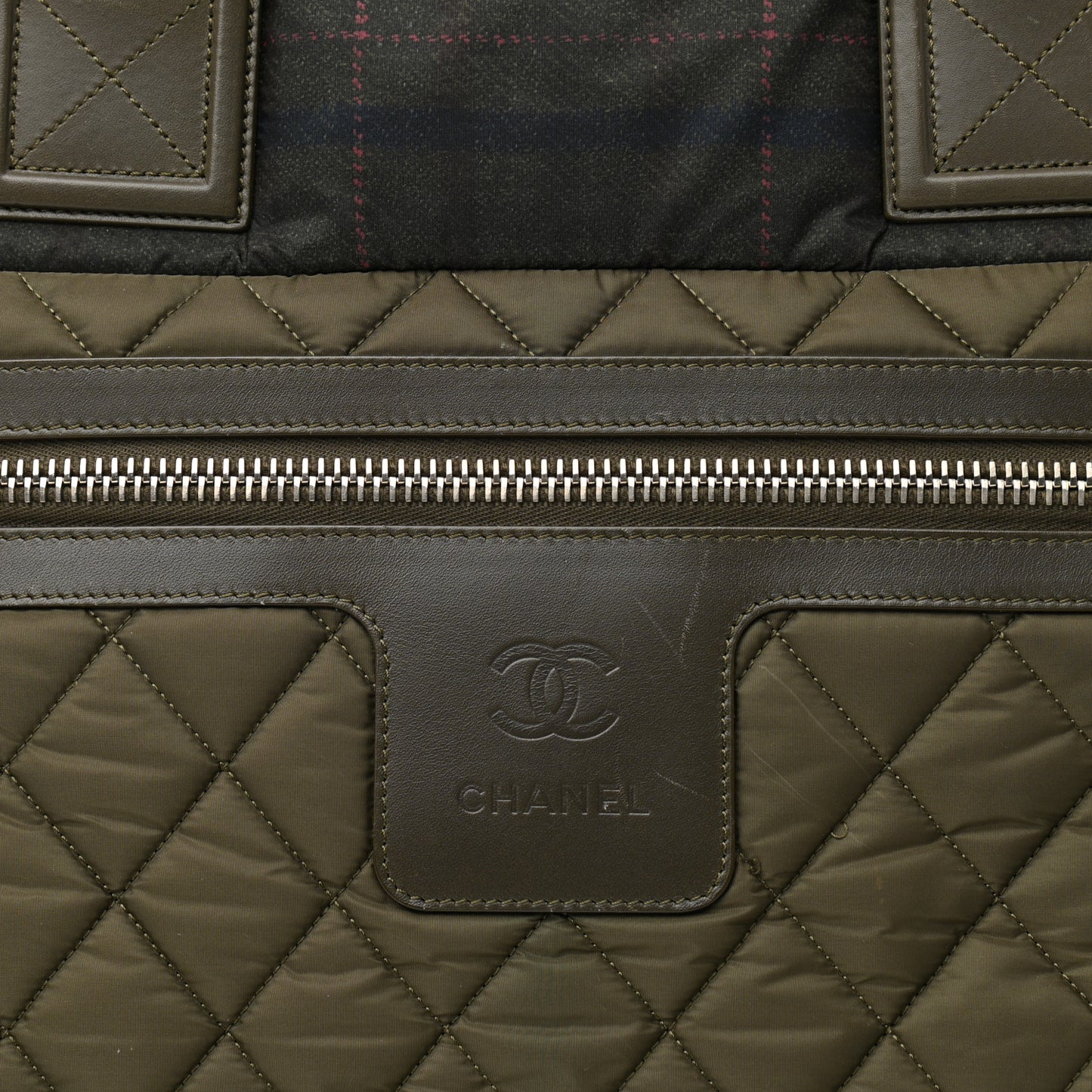 Nylon Quilted Large Coco Cocoon Tote Khaki