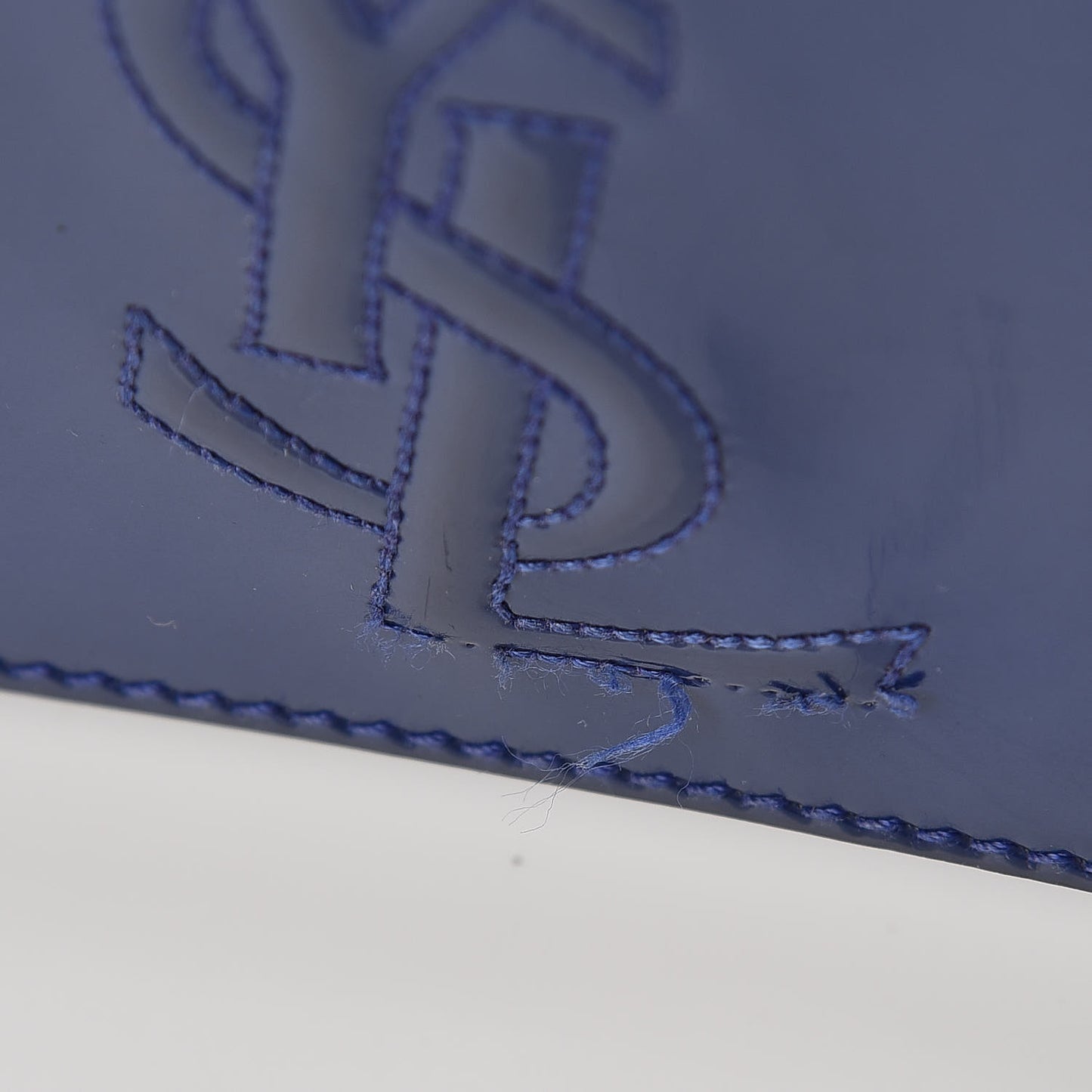 Patent Belle De Jour Flap Wallet Blue