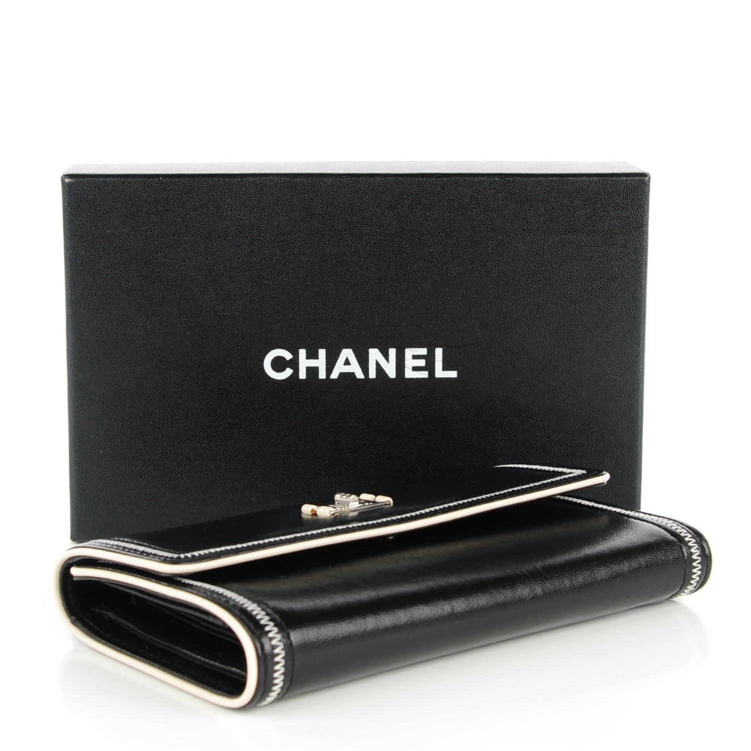 Chanel Lambskin Large Flap Wallet Black 4 of 8