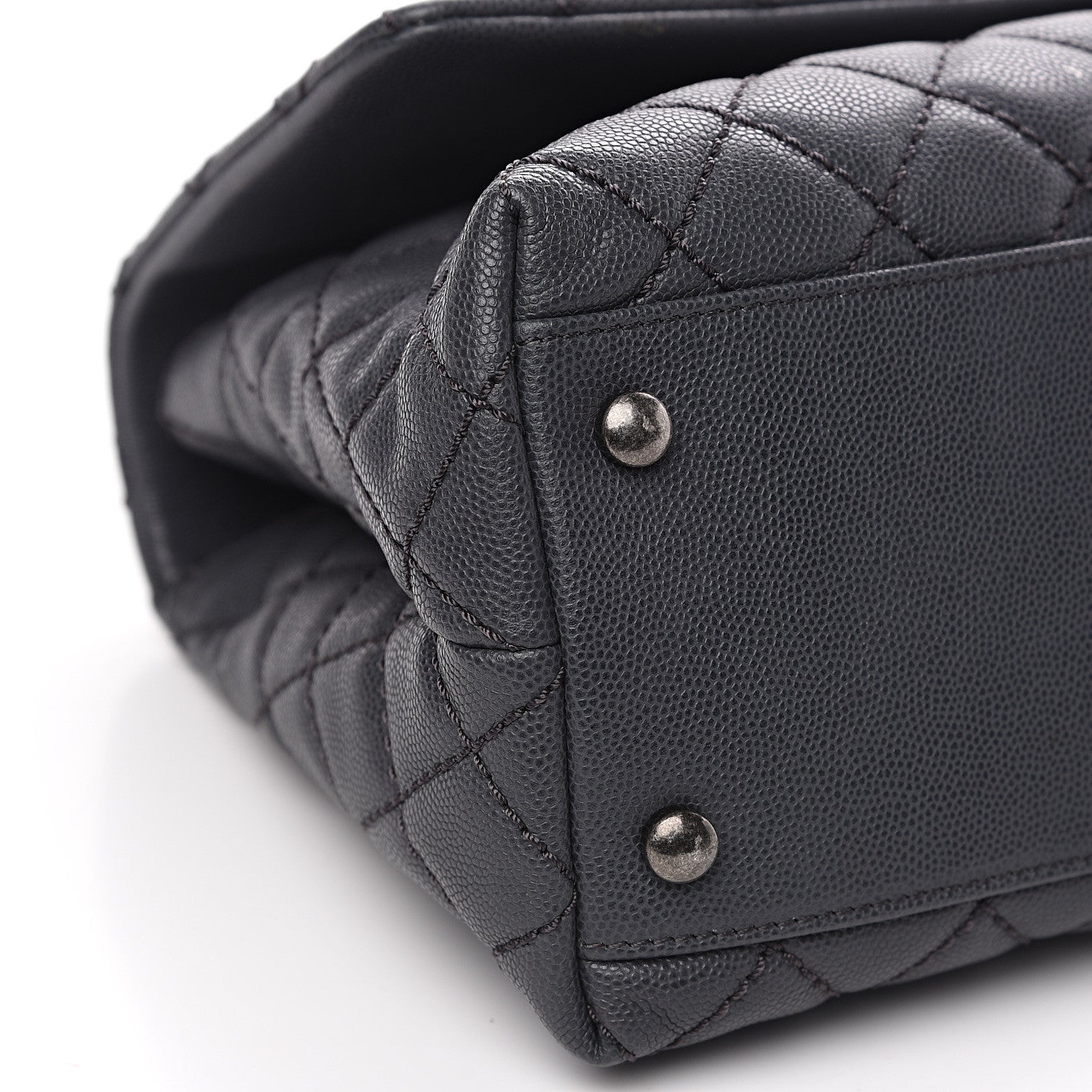 Chanel Caviar Quilted Small Coco Handle Flap Gray 9 of 11