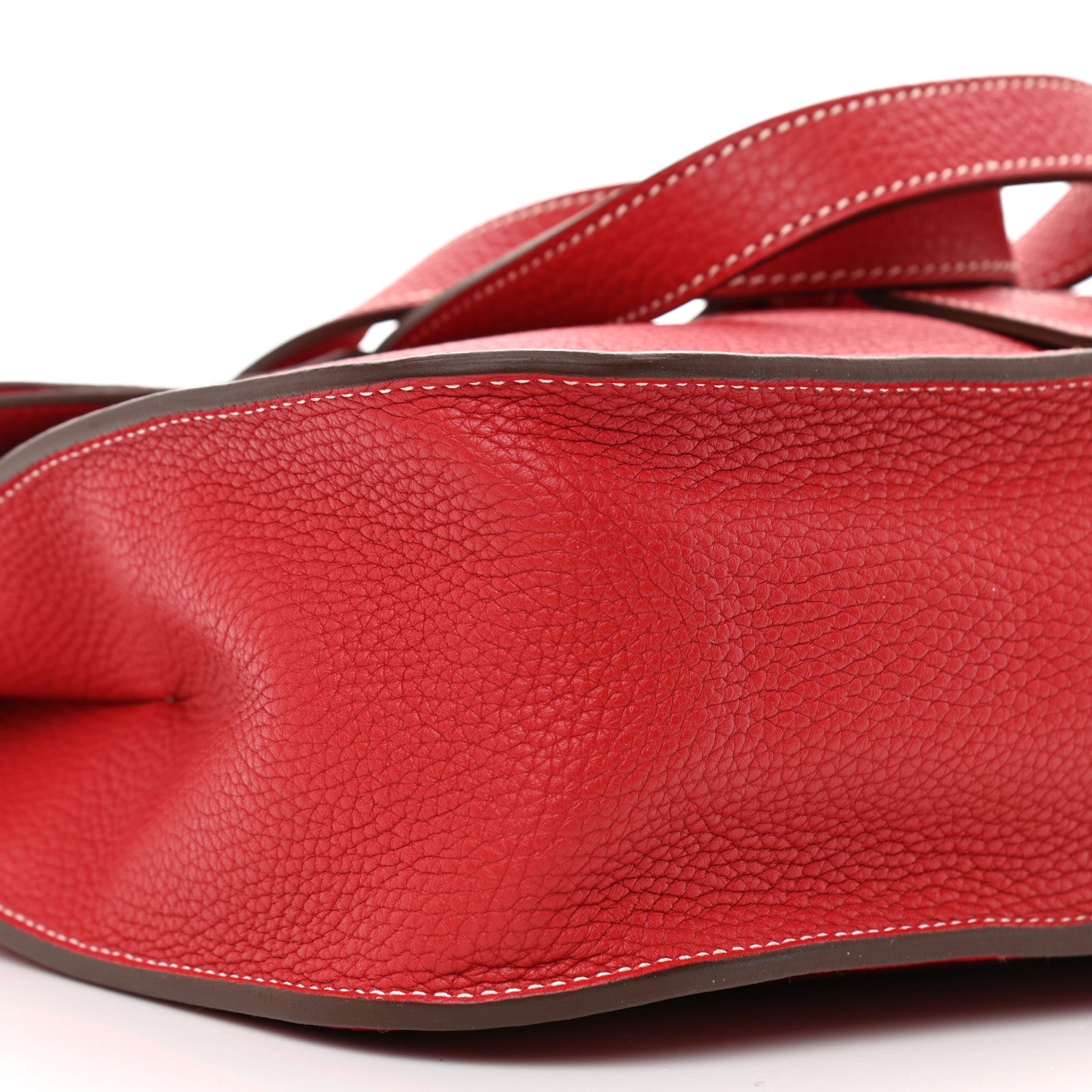 Hermes Taurillon Clemence Verso Halzan 31 GM Rouge Casaque Vermillion 9 of 11