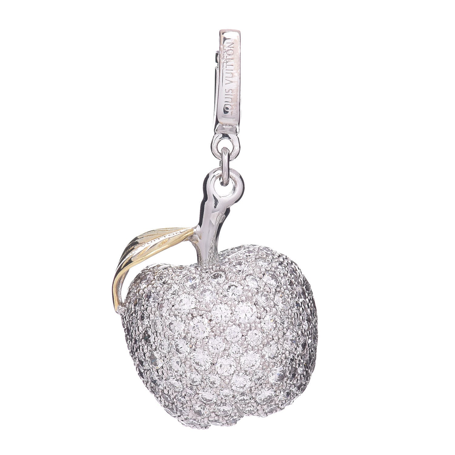 Louis Vuitton 18K White Yellow Gold Diamond Big Apple Charm Pendant 1 of 3
