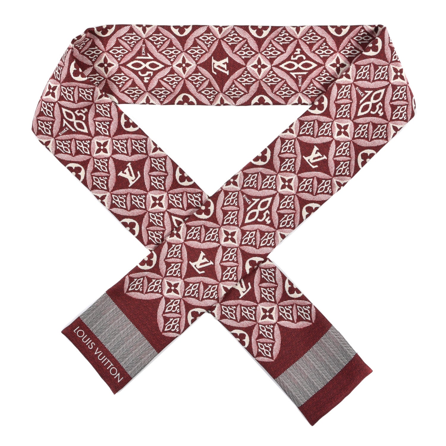 Louis Vuitton Silk Since 1854 Bandeau Bordeaux 1 of 4