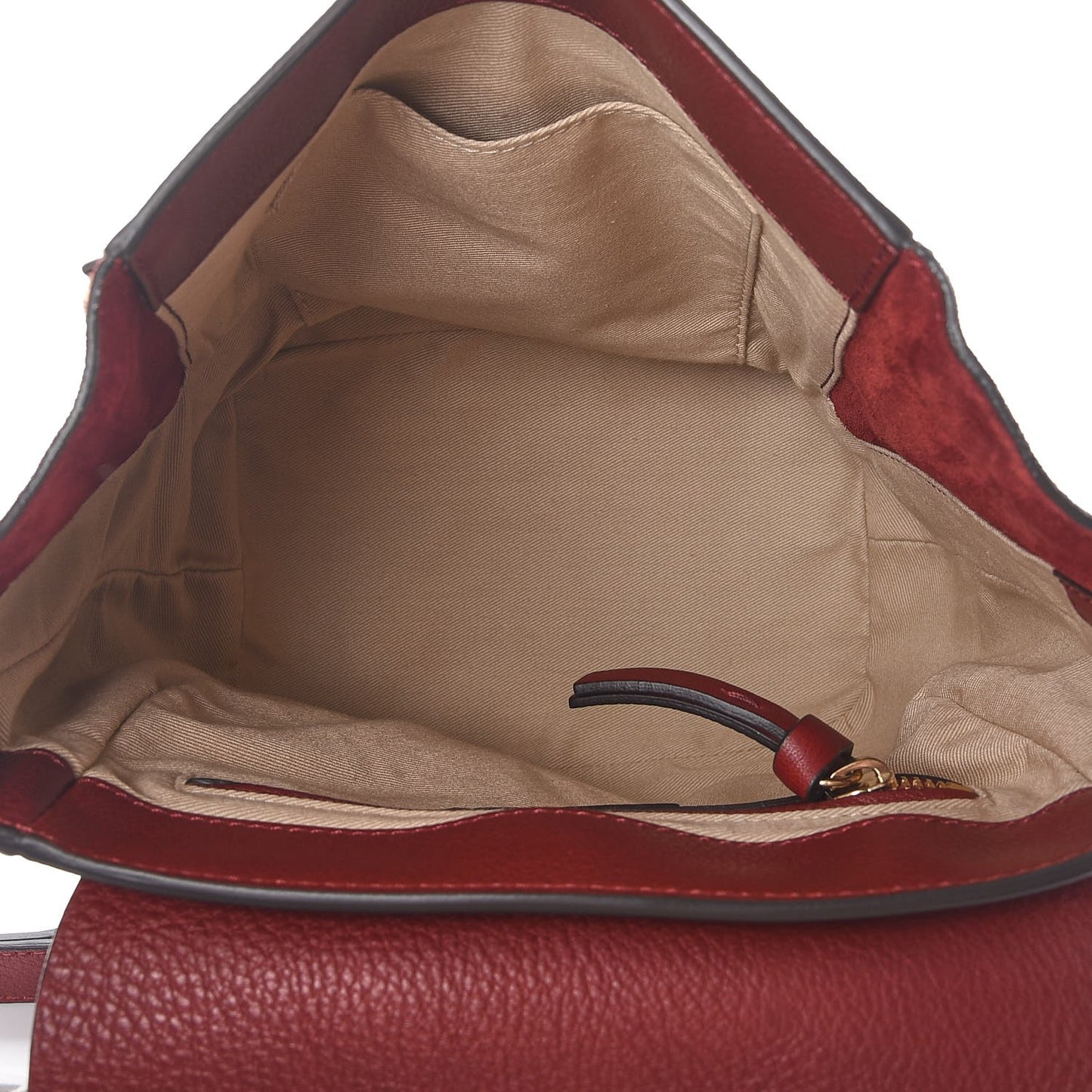 Suede Calfskin Medium Faye Backpack Sienna Red
