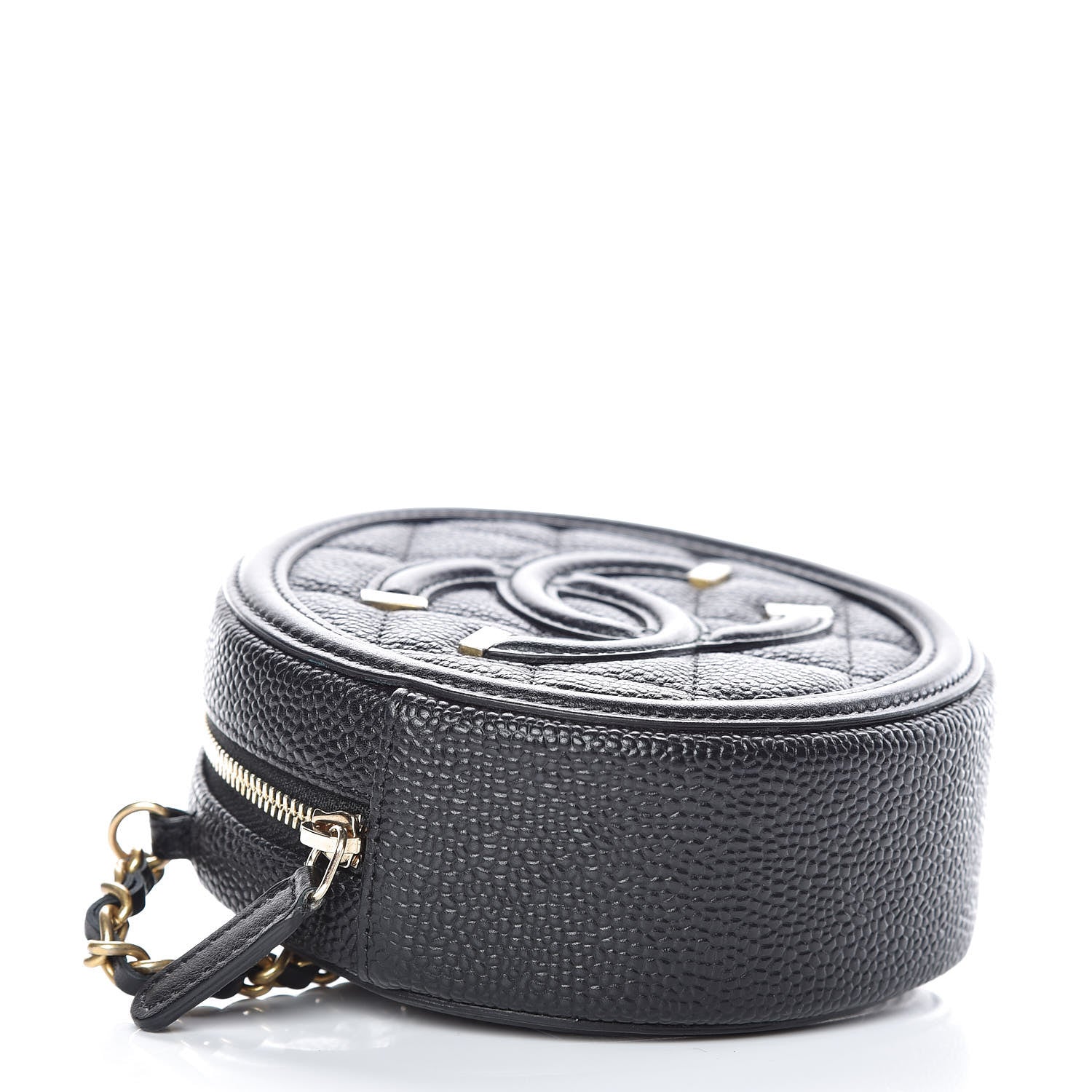 Chanel Caviar Quilted Round Filigree Crossbody Black 4 of 8