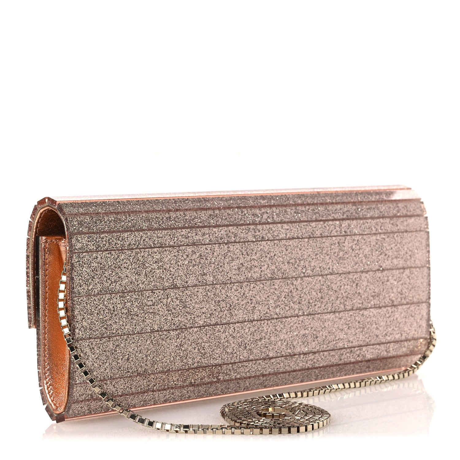Jimmy Choo Acrylic Glitter Sweetie Clutch Rose Gold 3 of 13
