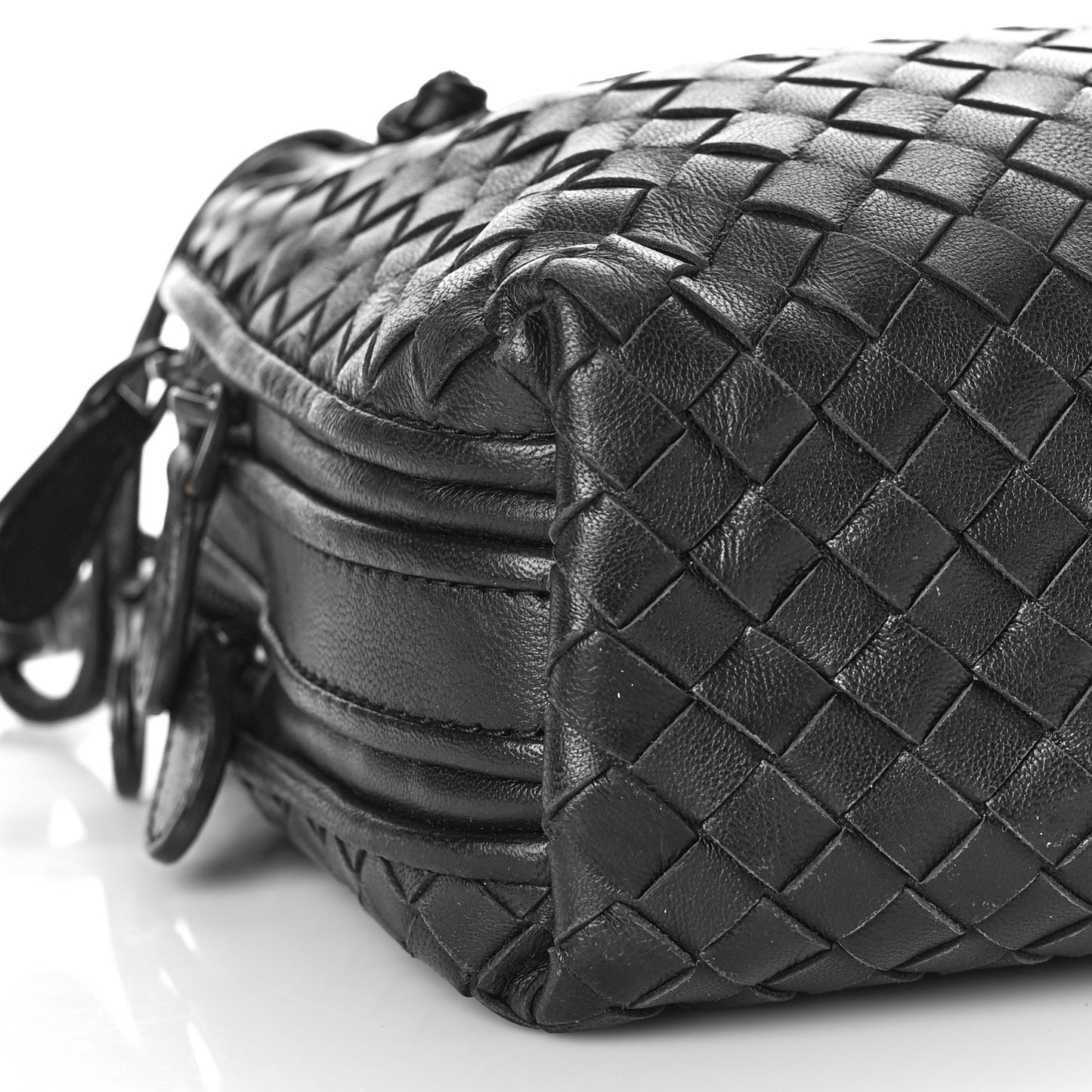 Nappa Intrecciato Nodini Crossbody Messenger Black