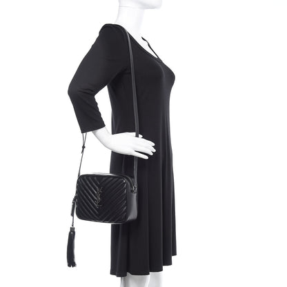 Saint Laurent Calfskin Matelasse Monogram Lou Camera Bag Black 2 of 5