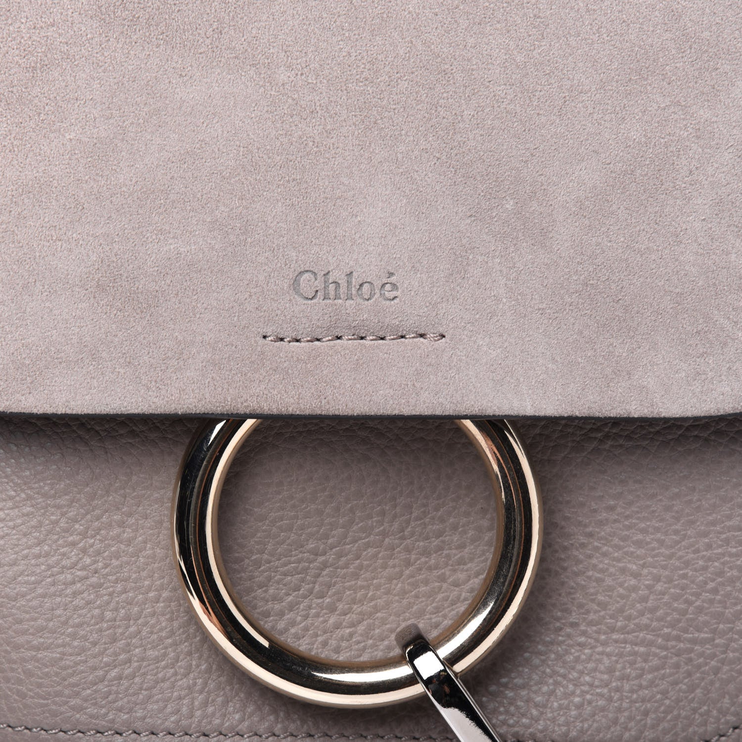 Chloe Suede Calfskin Small Faye Backpack Motty Grey 10 of 10