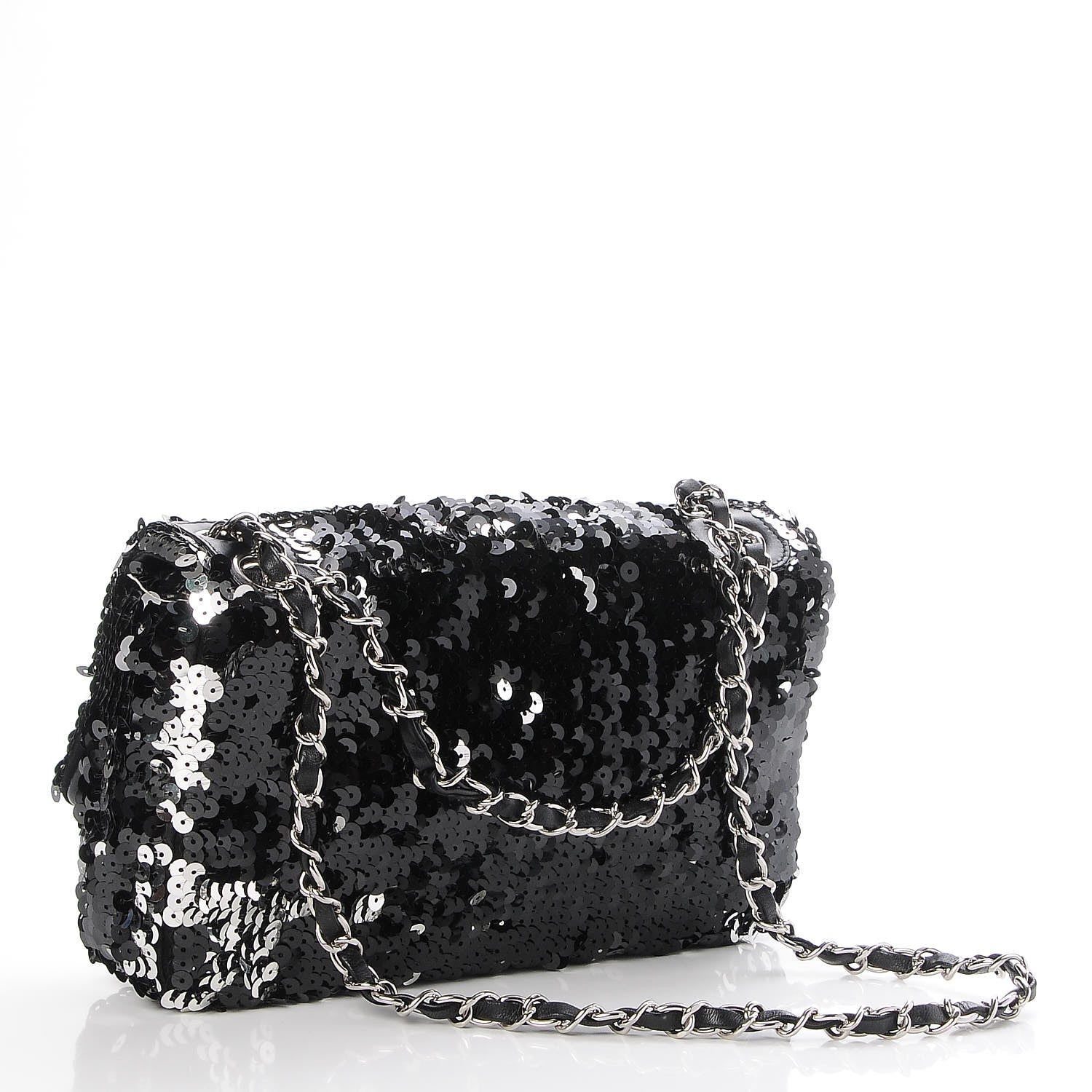 Chanel Sequin Summer Night Flap Black Silver 4 of 8