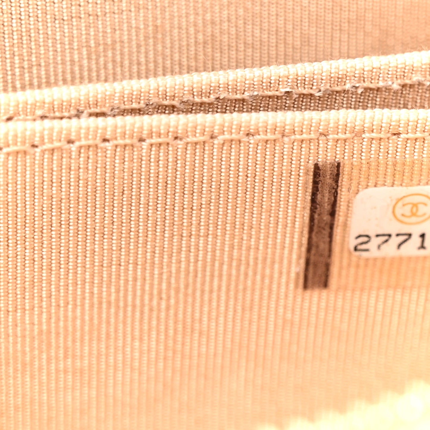 Iridescent Caviar Quilted Zip Around Coin Purse Beige