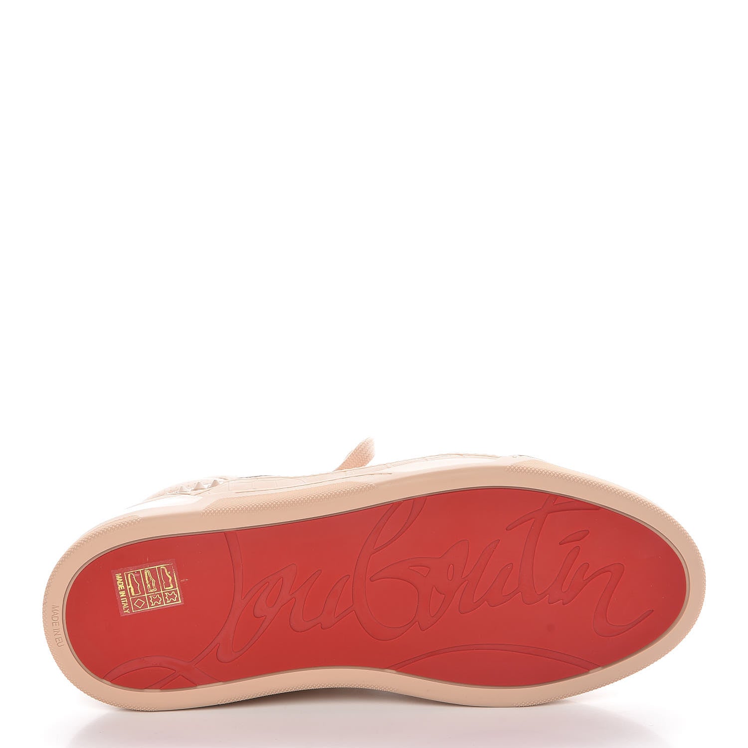 Christian Louboutin Calfskin Crosta Patent Spikes Mens Loubikick Flat Sneakers 41 Nude 6 of 8
