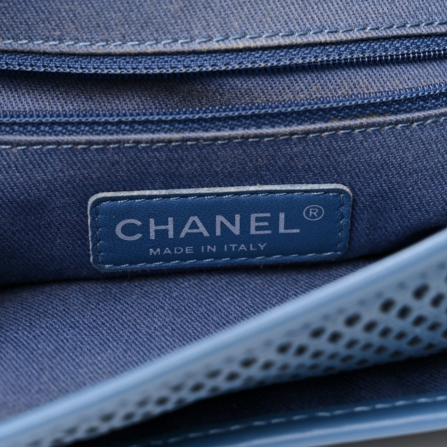 Chanel Perforated Calfskin Large Up In The Air Flap Blue 7 of 12