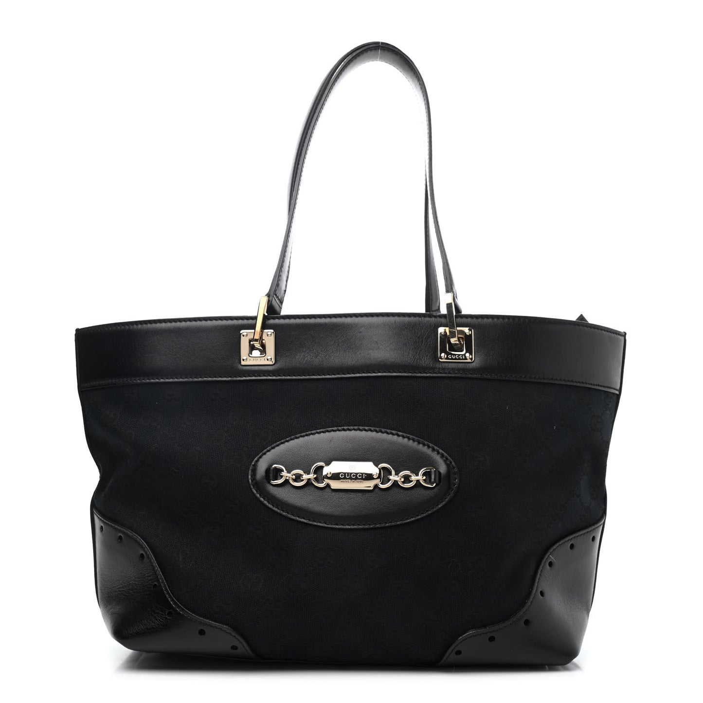 Monogram Large Punch Tote Black