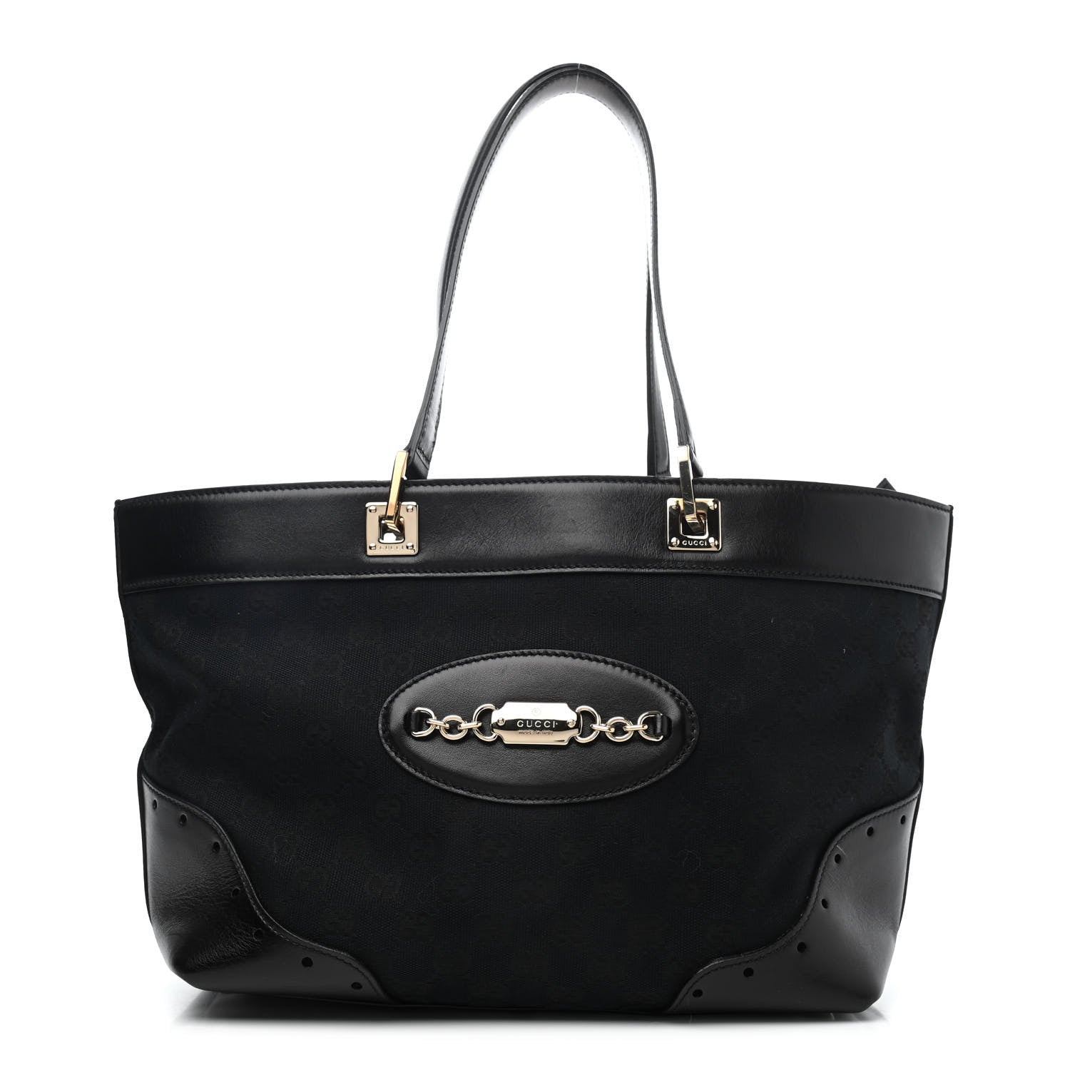 Gucci Monogram Large Punch Tote Black 1 of 4