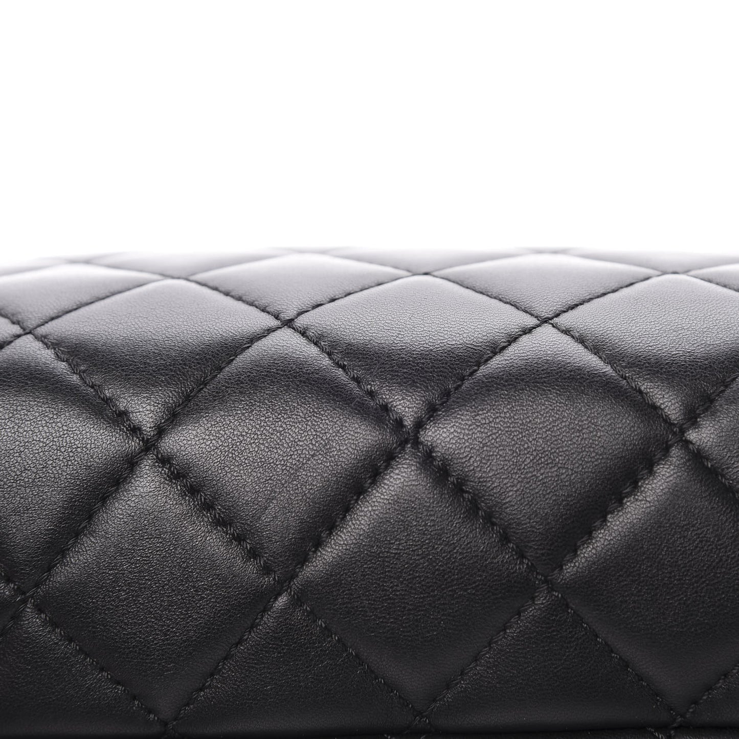 Lambskin Quilted Accordion Tote Black
