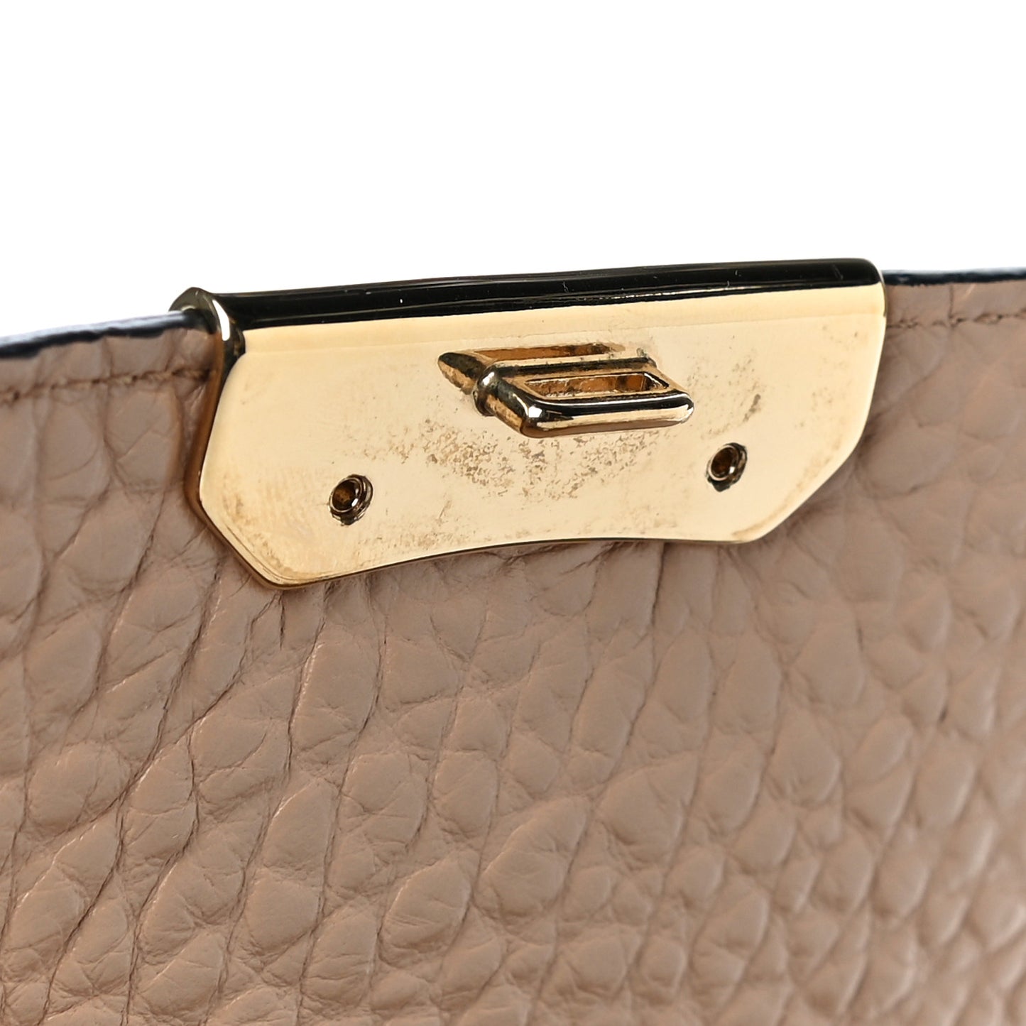 Signature Grain Small Madison Chain Clutch Pale Apricot