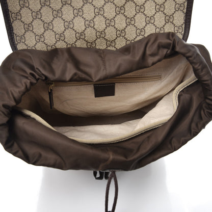 Gucci GG Supreme Monogram Medium Single Buckle Rucksack Backpack Beige Ebony Brown 5 of 11