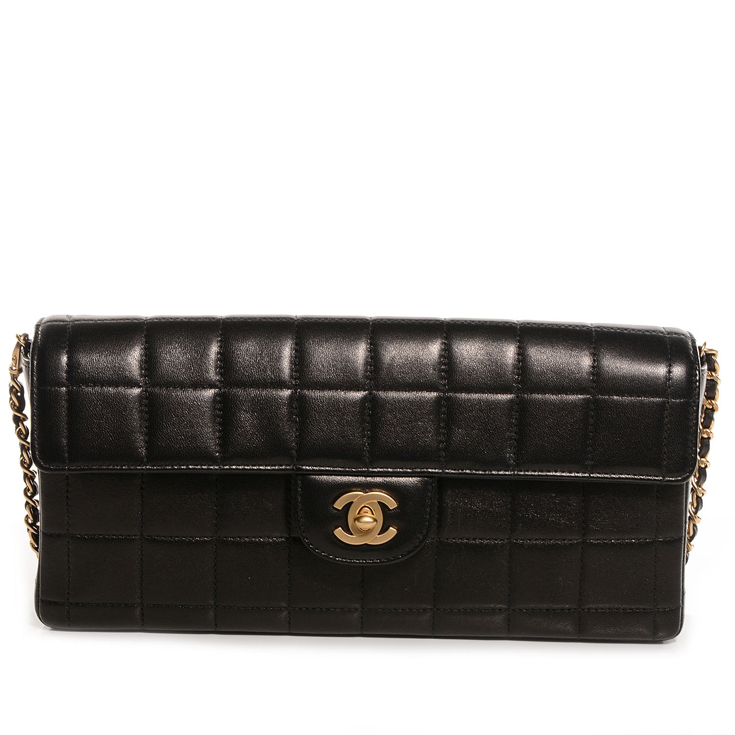 Chanel Lambskin East West Chocolate Bar Flap Black 1 of 9