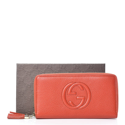 Gucci Pebbled Calfskin Soho Zip Around Wallet Sun Orange 10 of 10