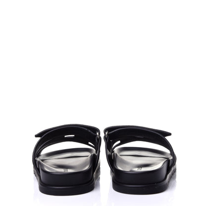 Hermes Suede Goatskin Womens Chypre Sandals 36 Black 5 of 9
