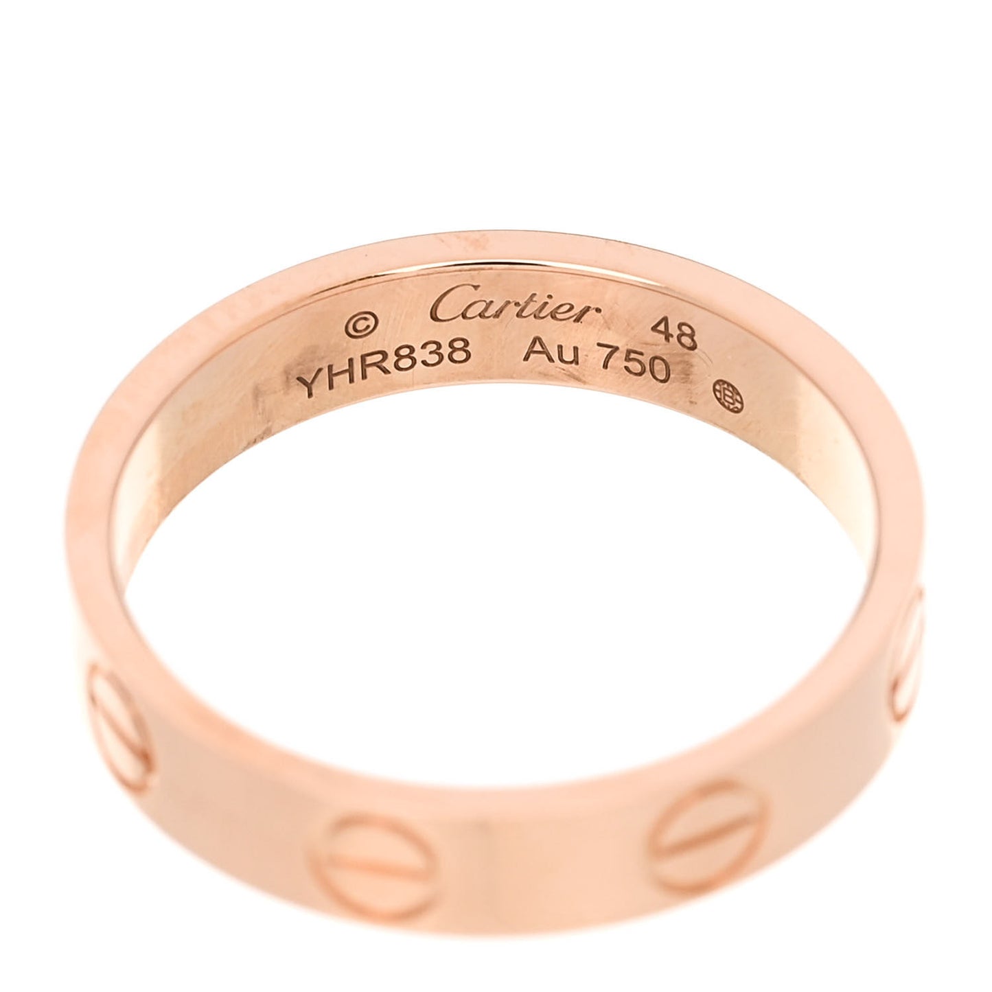 18K Pink Gold 3.5mm LOVE Wedding Band Ring 48 4.5