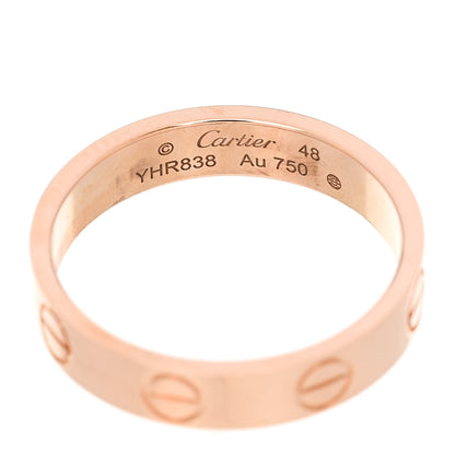 Cartier 18K Pink Gold 3.5mm LOVE Wedding Band Ring 48 4.5 4 of 5