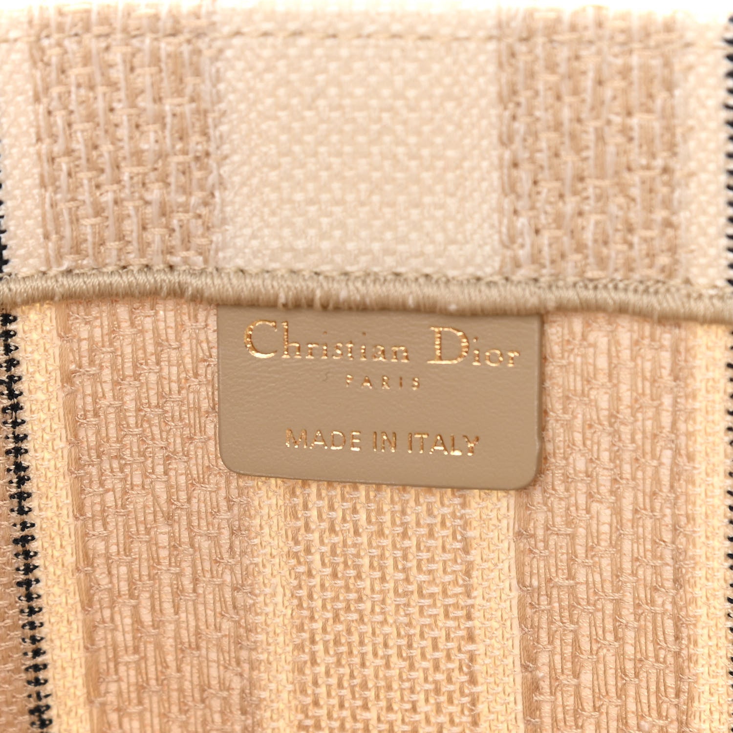 Christian Dior Canvas Embroidered Large Stripes Book Tote Beige 8 of 11