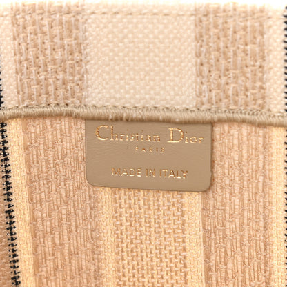 Christian Dior Canvas Embroidered Large Stripes Book Tote Beige 8 of 11