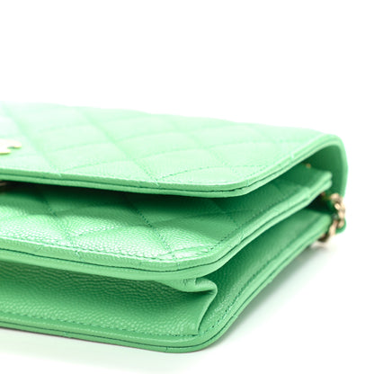 Chanel Caviar Quilted Wallet On Chain WOC Light Green 9 of 10
