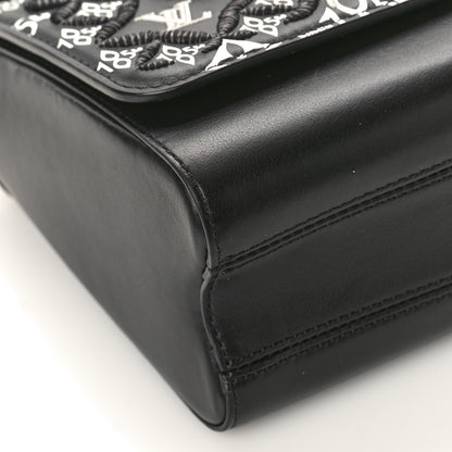 Louis Vuitton Calfskin Since 1854 Embroidered Twist MM Black 8 of 10