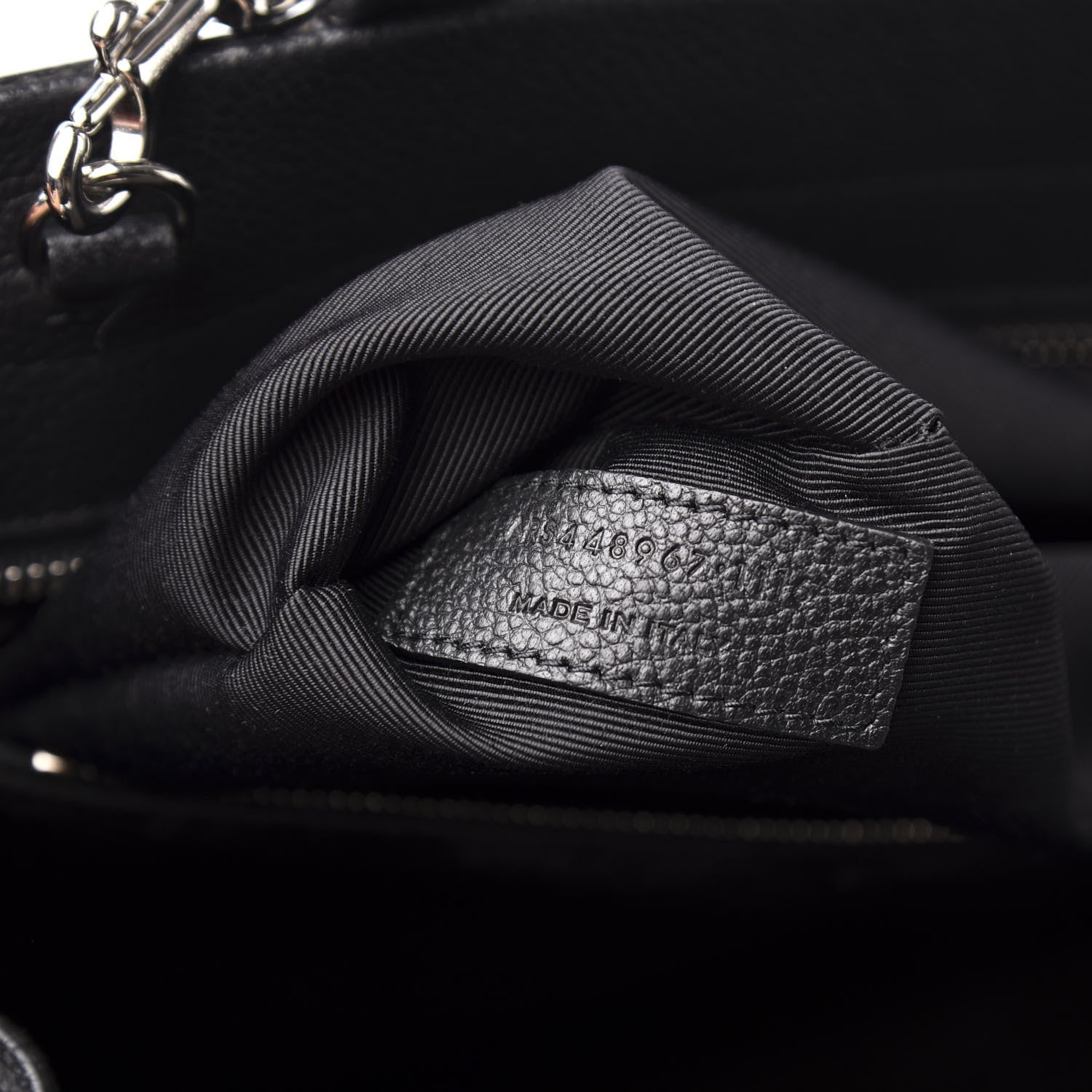 Saint Laurent Grained Calfskin Medium Rive Gauche Cabas Black 8 of 11