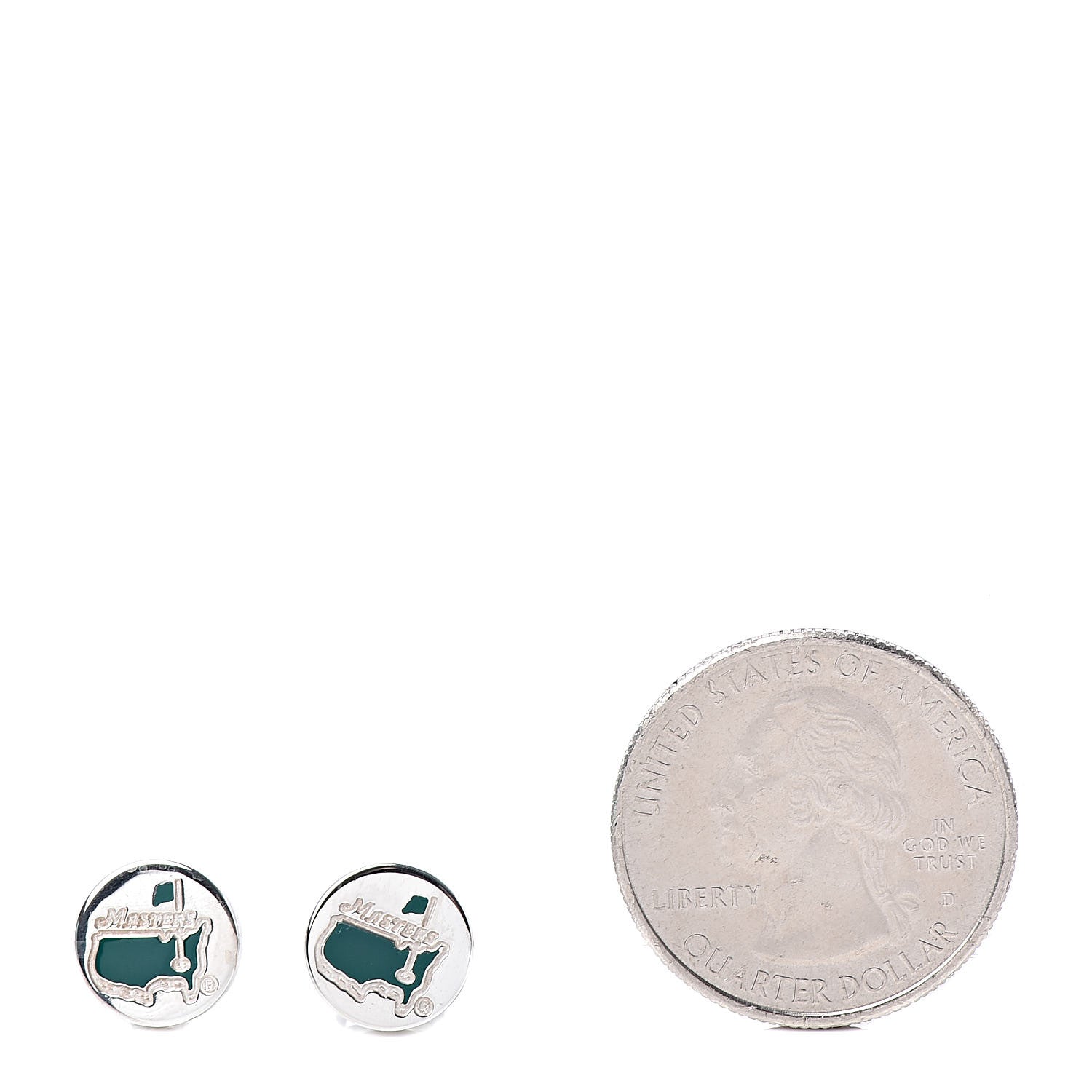 Tiffany Sterling Silver Enamel Masters Augusta National Earrings Green 2 of 8