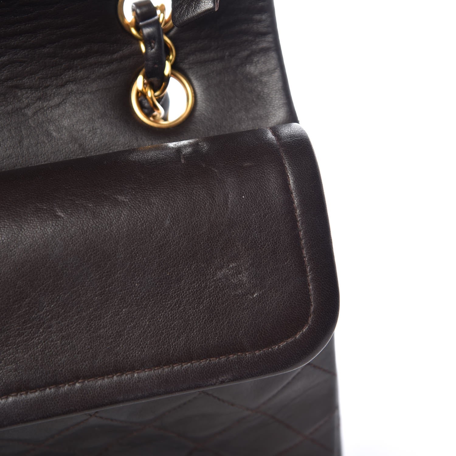 Chanel Lambskin Quilted Medium Double Flap Brown 16 of 18