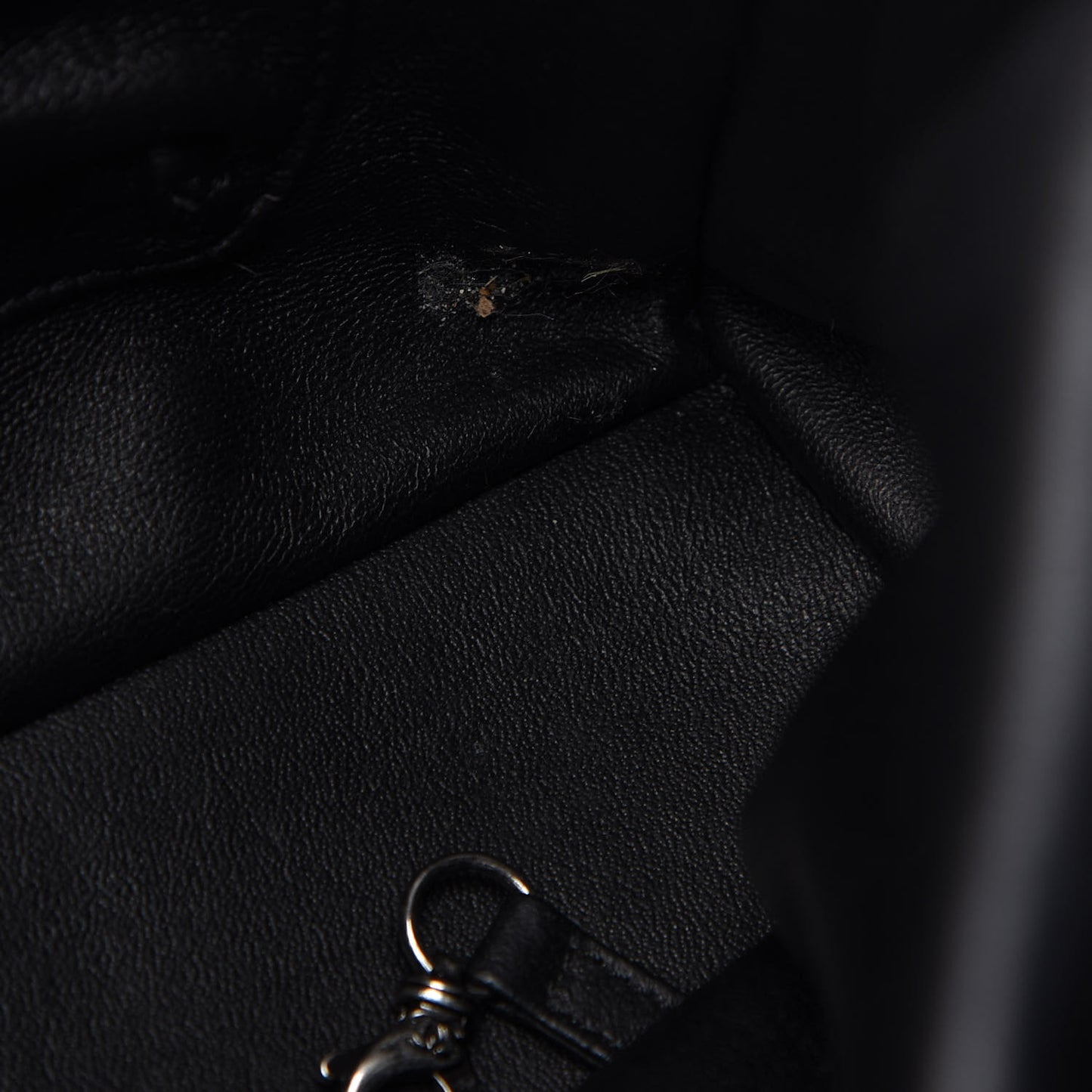 Caviar Lizard Quilted Large Coco Handle Shopping Tote Black