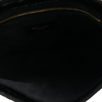 Saint Laurent Calfskin Crocodile Embossed LE 5 A 7 Hobo Black 5 of 9