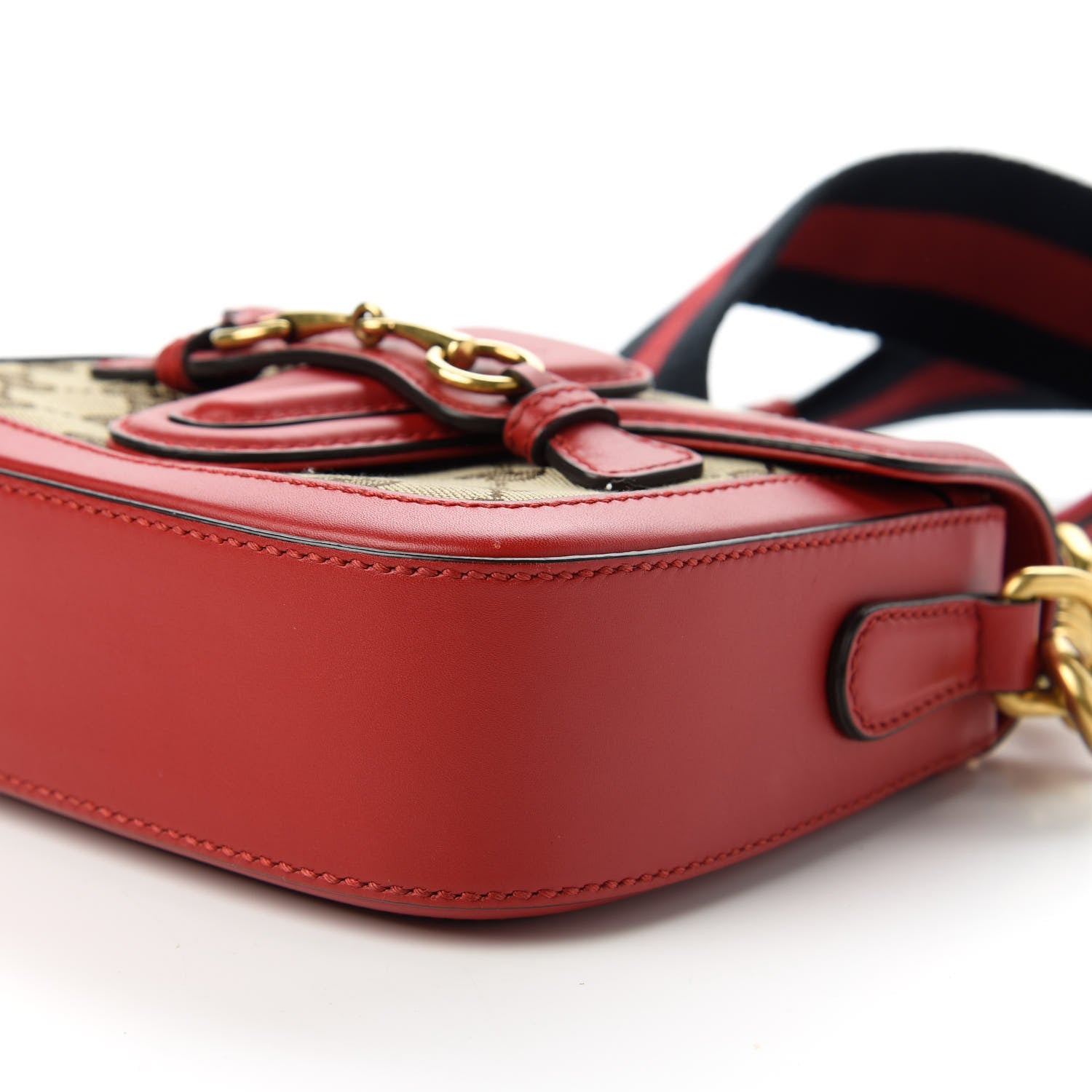 Gucci Monogram Ruinart Calfskin Small Lady Web Shoulder Bag Beige Ebony Hibiscus Red 7 of 11