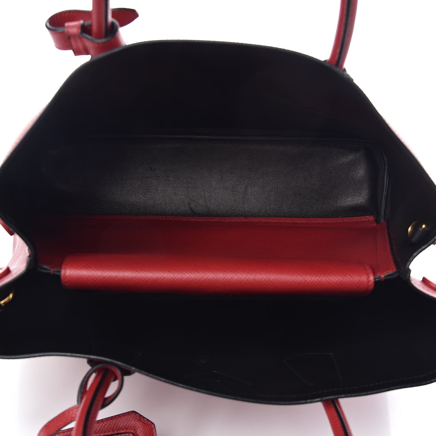 Prada Saffiano Cuir Medium Double Bag Fuoco Black 7 of 11