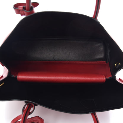 Prada Saffiano Cuir Medium Double Bag Fuoco Black 7 of 11