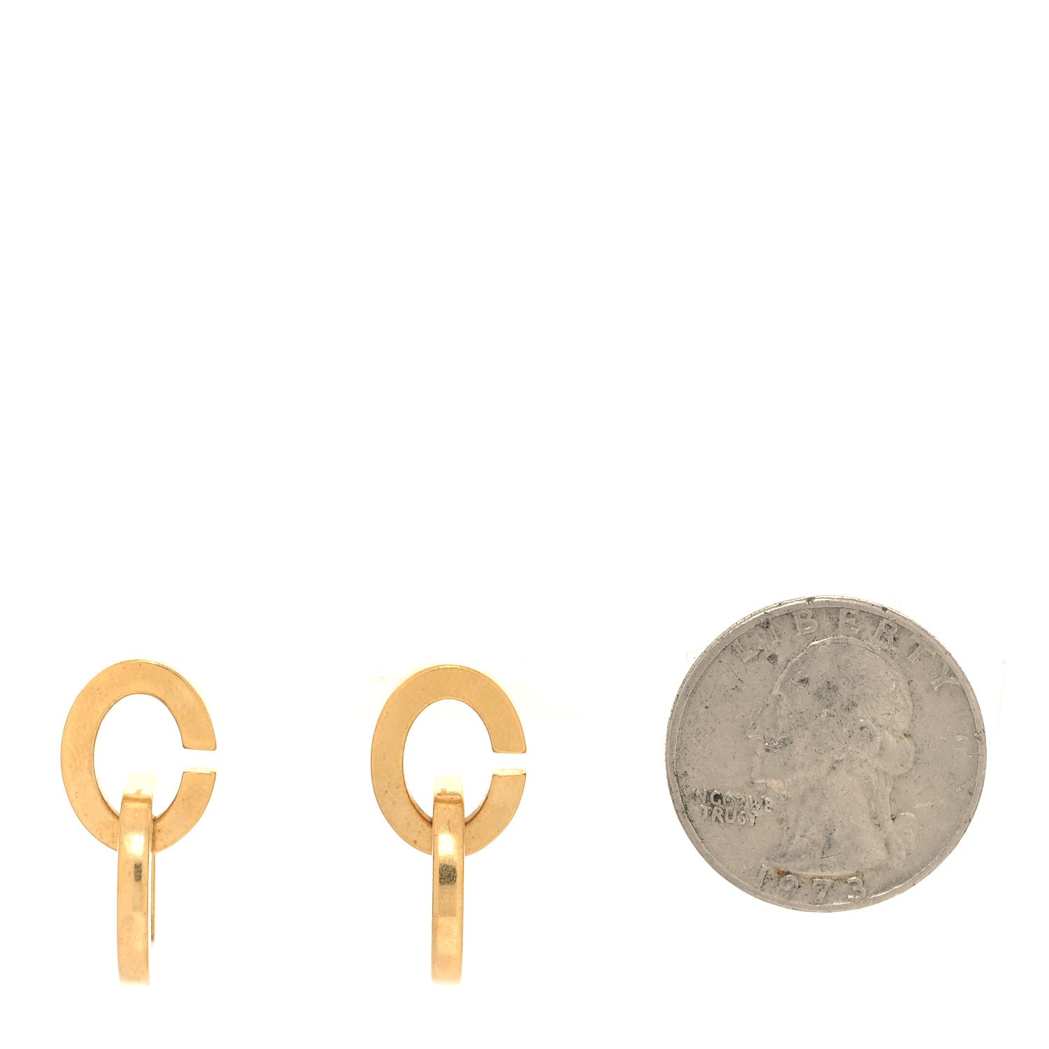 Christian Dior Metal CD Earrings Gold 2 of 5
