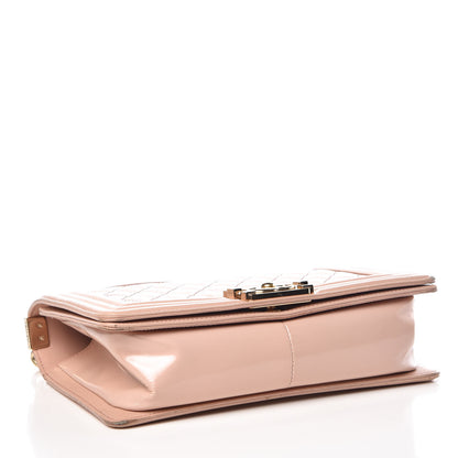 Chanel Patent Calfskin Quilted Medium Boy Flap Light Pink 4 of 15