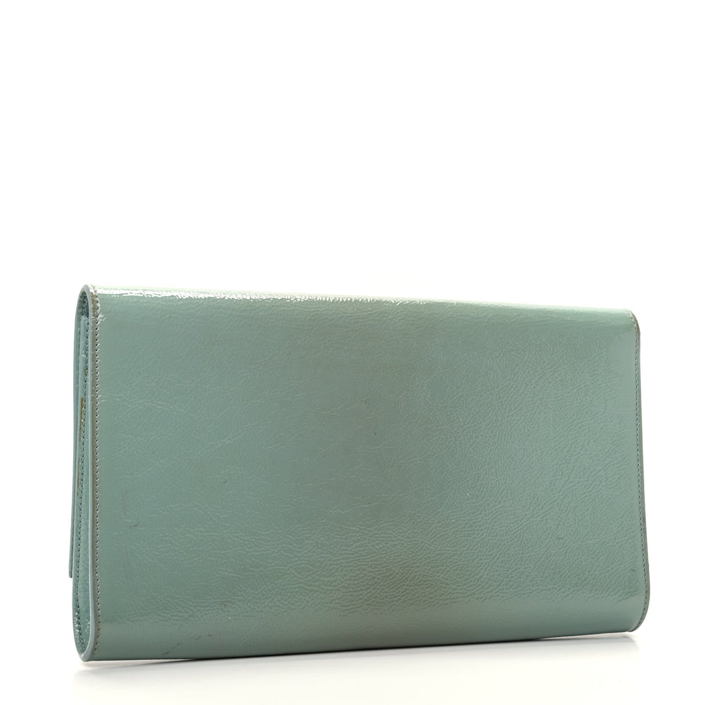 Textured Patent Large Belle De Jour Clutch Light Blue