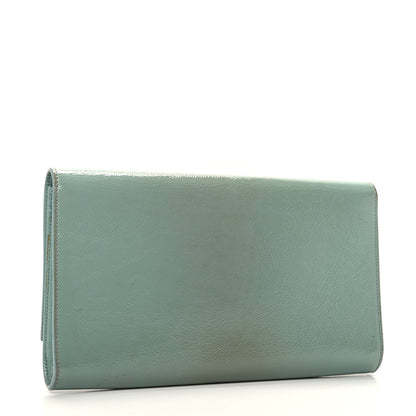 Saint Laurent Textured Patent Large Belle De Jour Clutch Light Blue 3 of 9